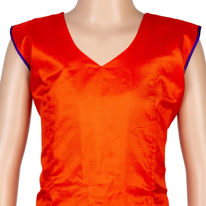 Kuberan Blue Orange Cotton Readymade Pavada