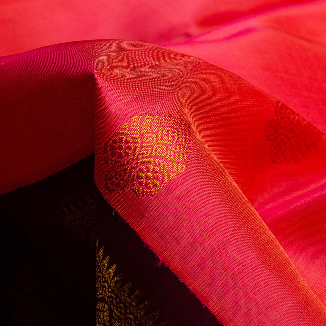 Kuberan Pink Brown Kanchipuram Silk Saree