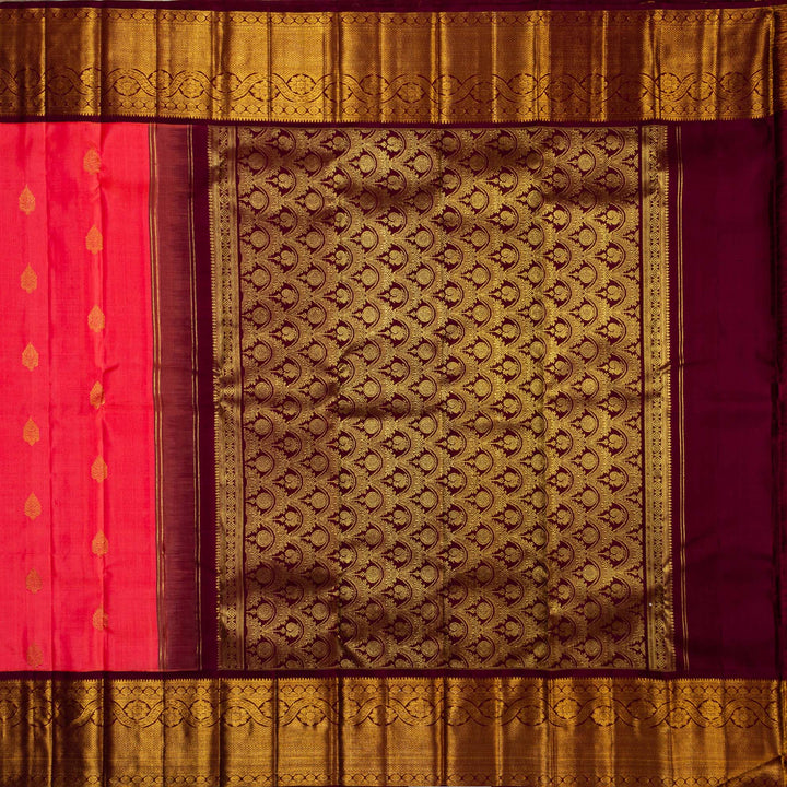 Kuberan Pink Brown Kanchipuram Silk Saree