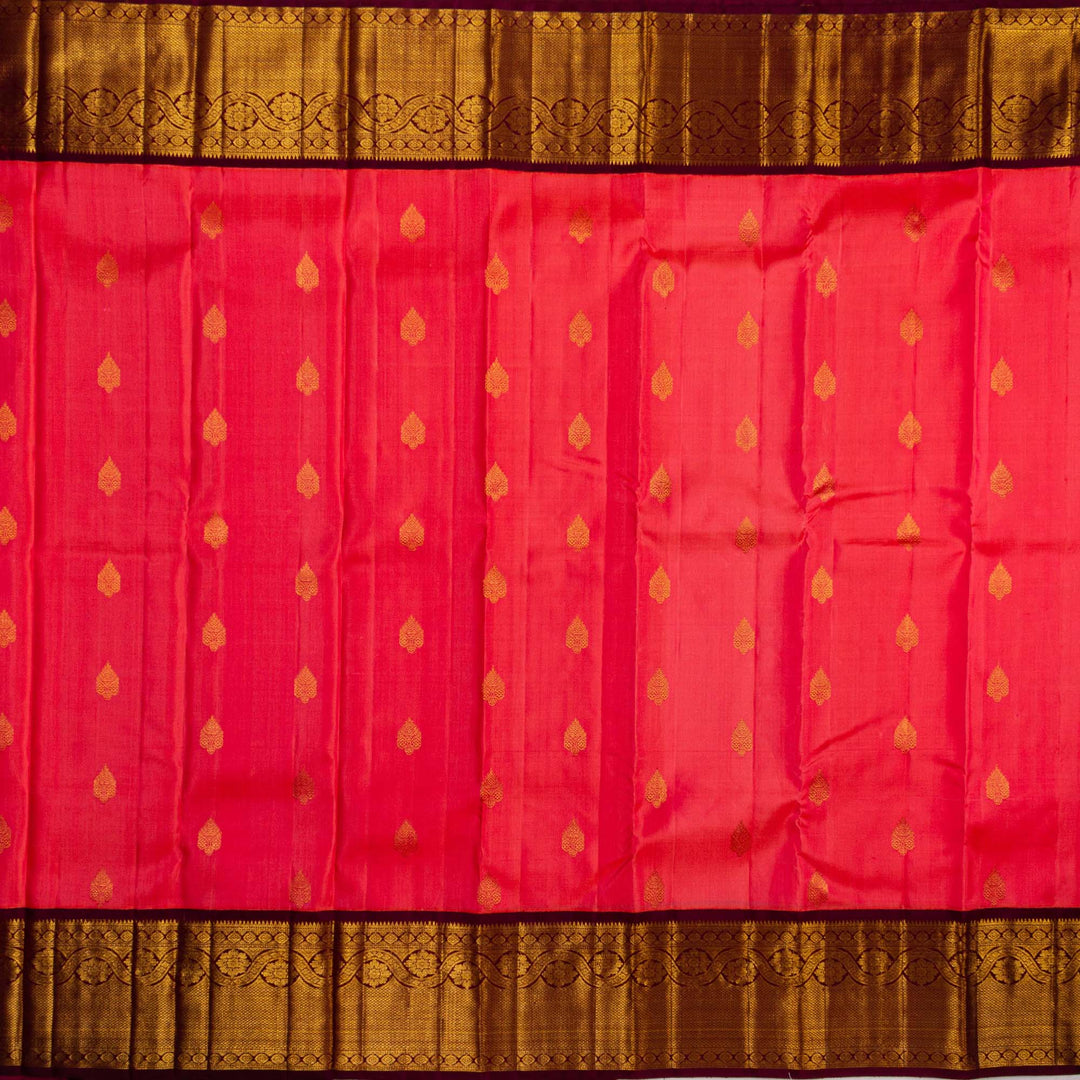 Kuberan Pink Brown Kanchipuram Silk Saree