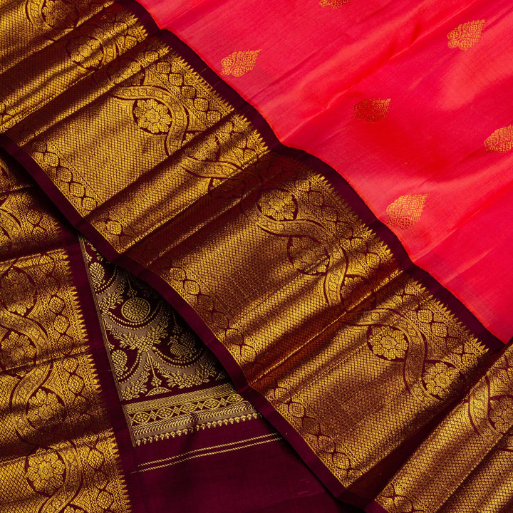 Kuberan Pink Brown Kanchipuram Silk Saree