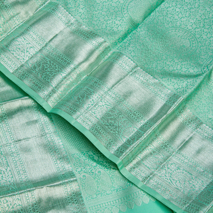 Kuberan Sea Green Kanchipuram Silk Saree
