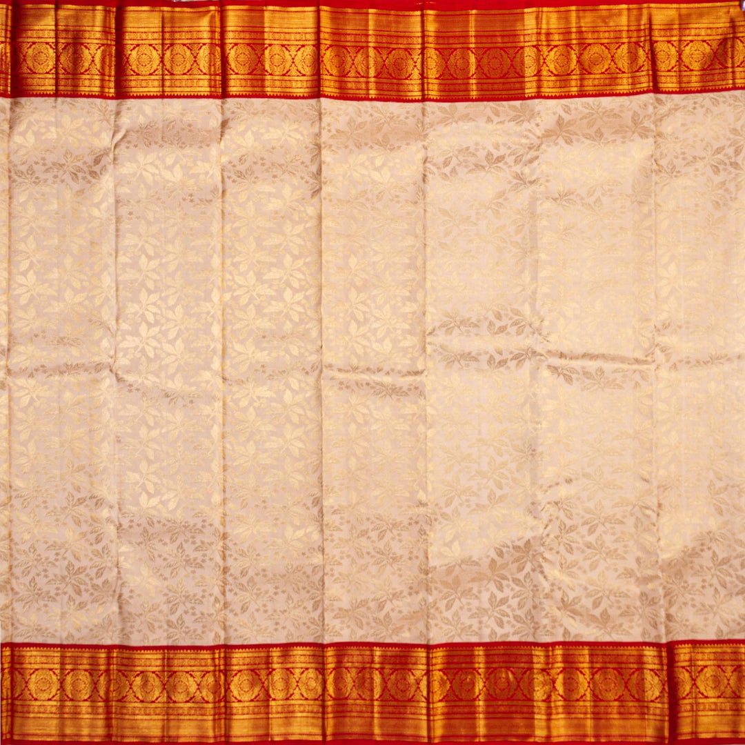 Kuberan Cream Red Kanchipuram Silk Saree