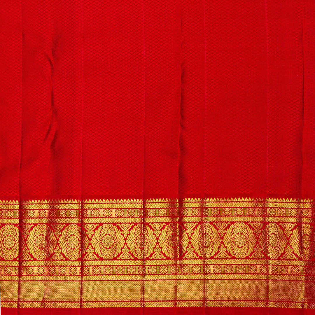 Kuberan Cream Red Kanchipuram Silk Saree