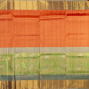 Kuberan Orange Green Kanchipuram Silk Saree