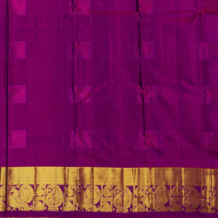 Kuberan Navy Blue Pure Silk Saree