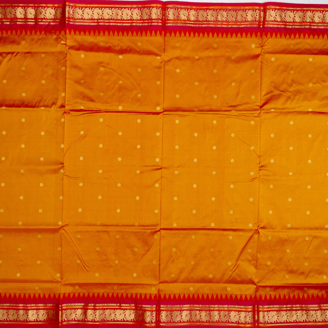 Kuberan Mustard Pink Paithani Silk Saree