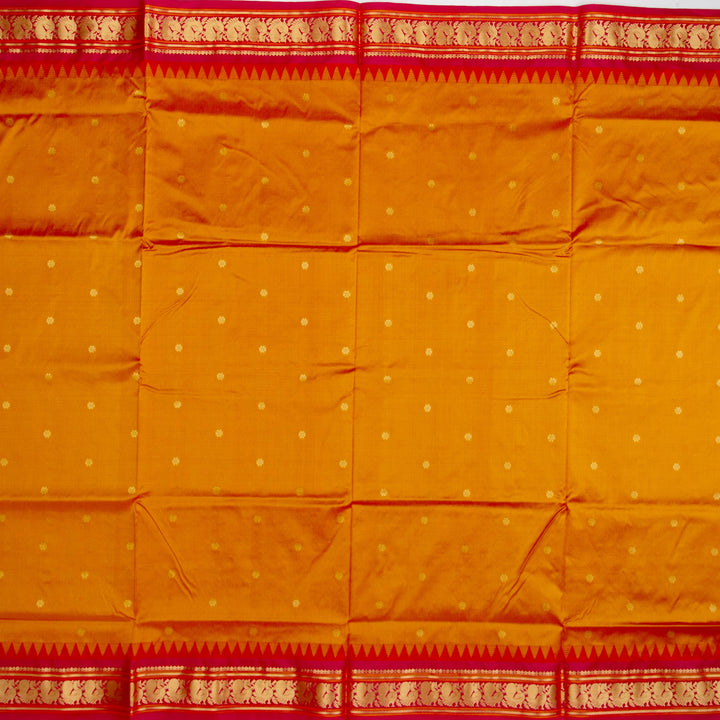 Kuberan Mustard Pink Paithani Silk Saree