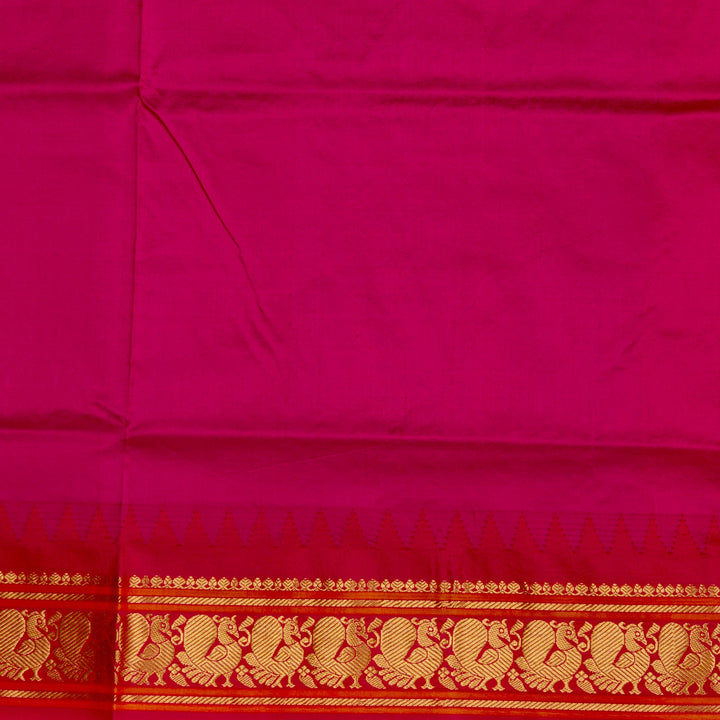 Kuberan Mustard Pink Paithani Silk Saree