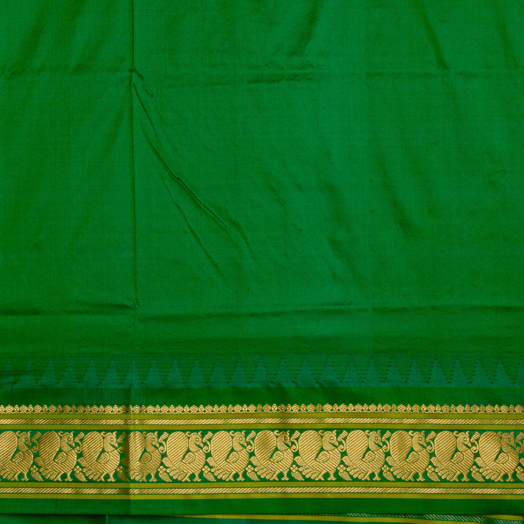 Kuberan Saffron Green Paithani Silk Saree