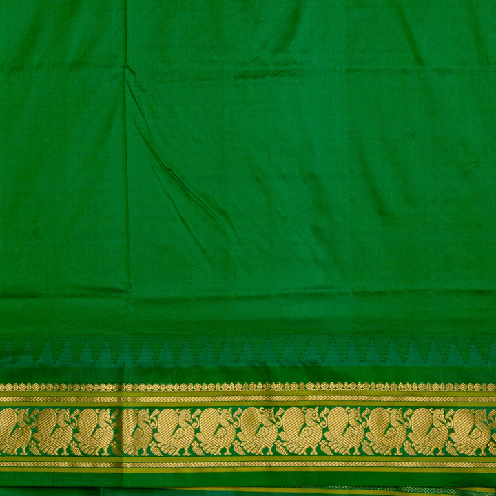 Kuberan Saffron Green Paithani Silk Saree