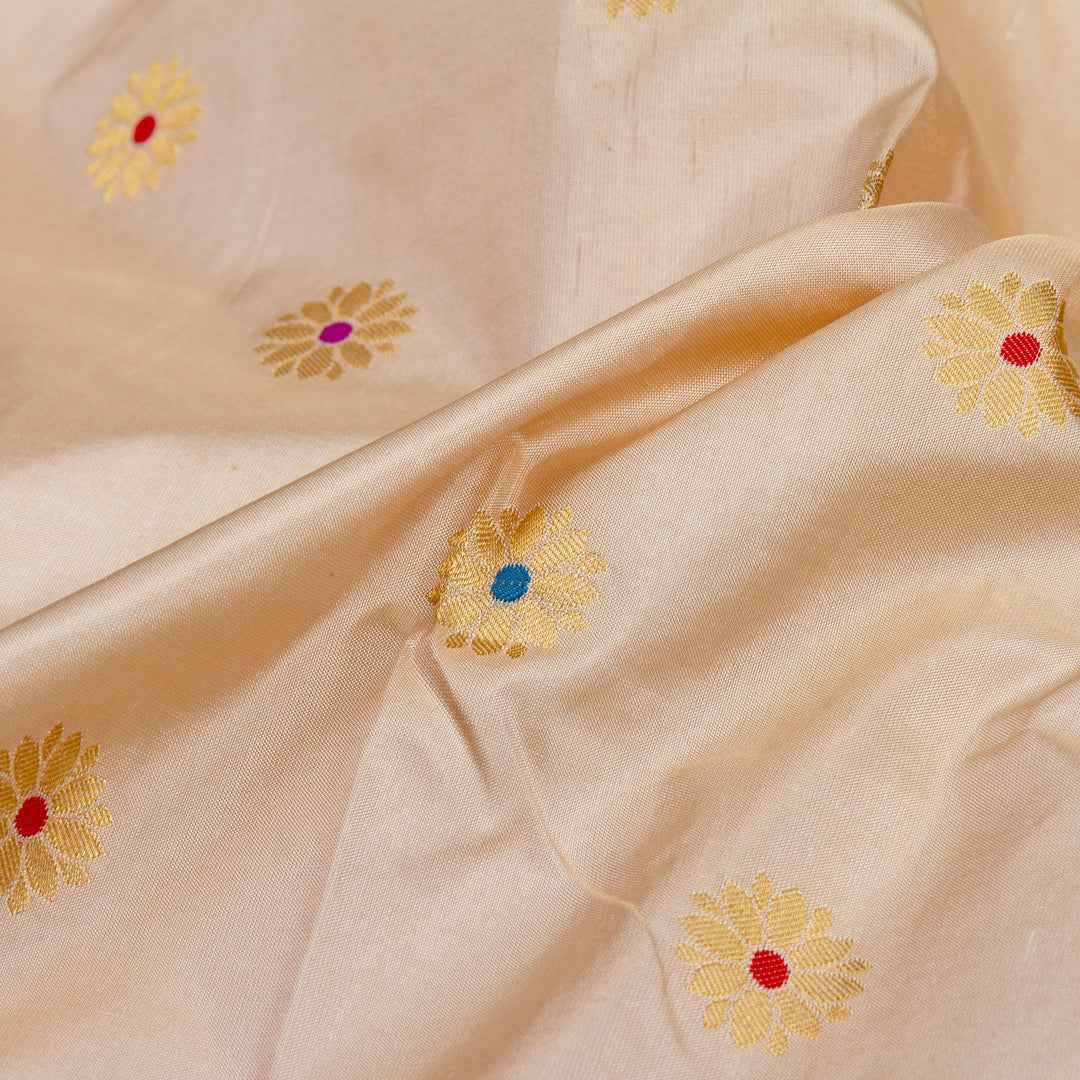 Kuberan Cream Red Paithani Silk Saree