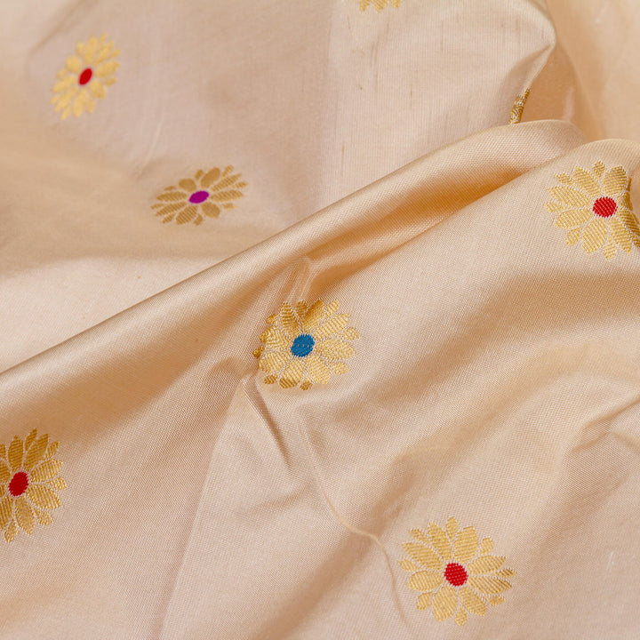 Kuberan Cream Red Paithani Silk Saree