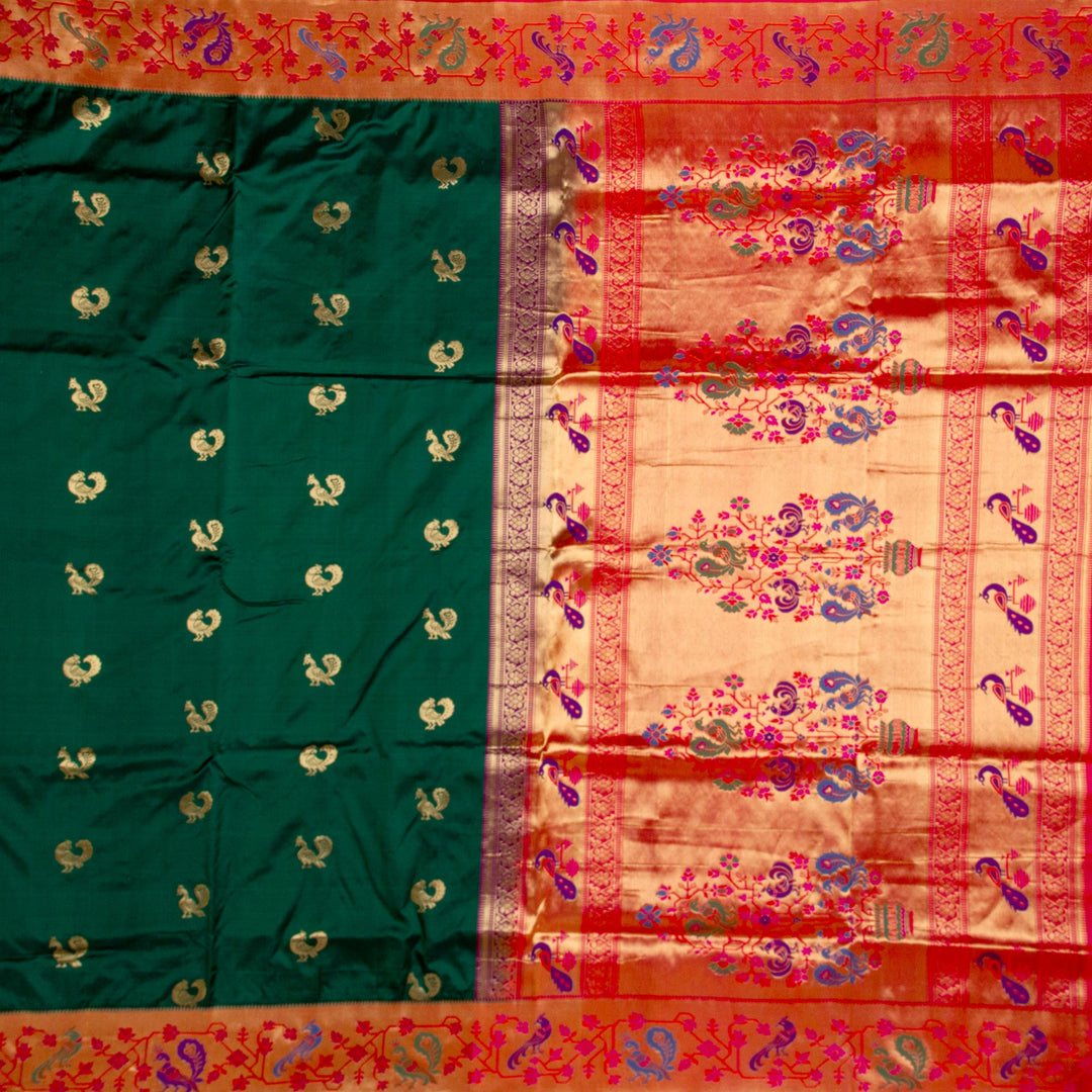 Kuberan Green Paithani Silk Saree
