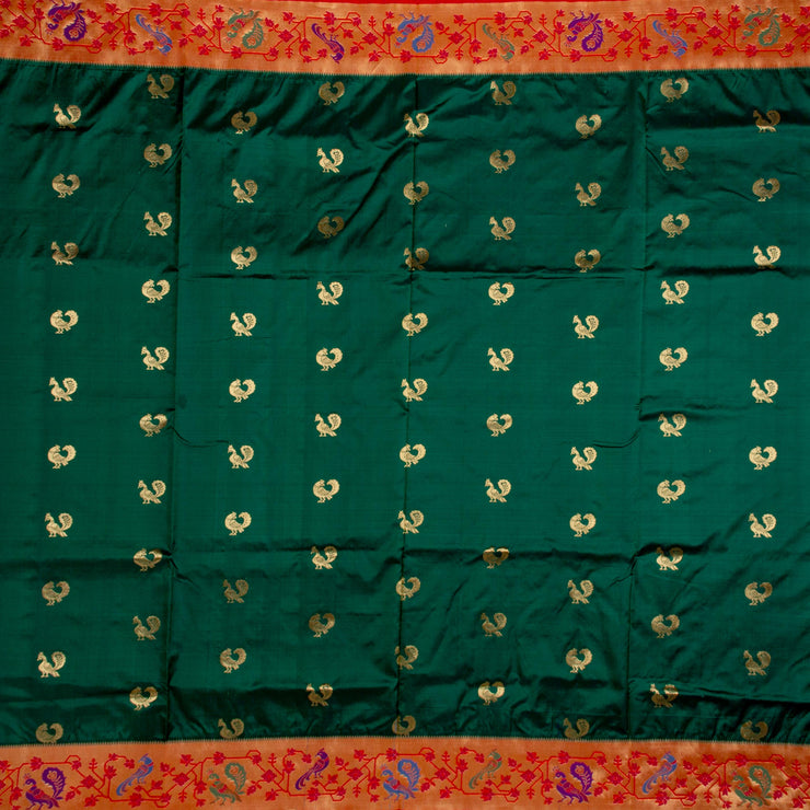 Kuberan Green Paithani Silk Saree