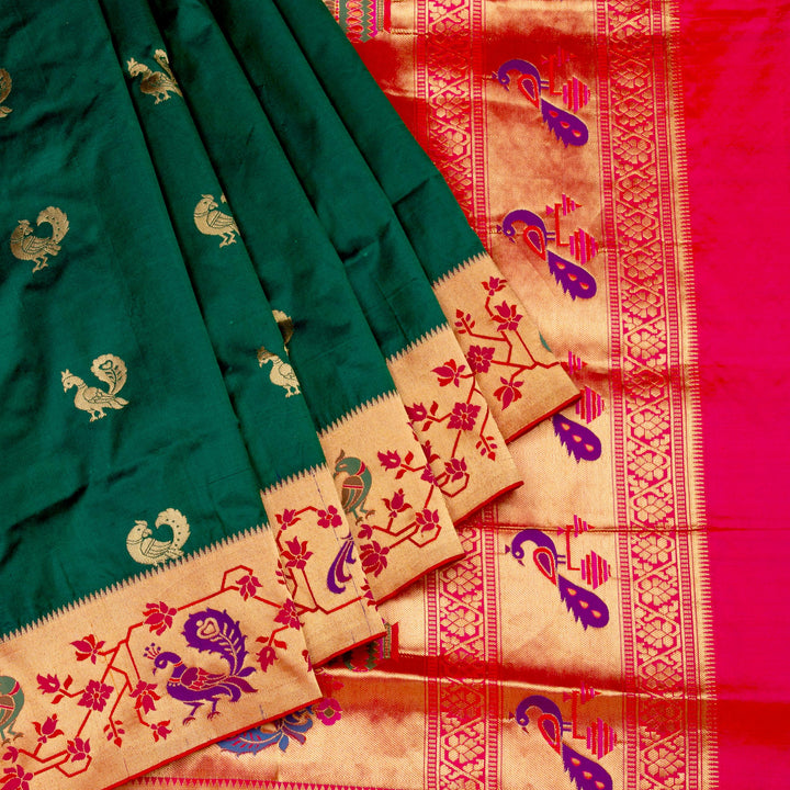 Kuberan Green Paithani Silk Saree