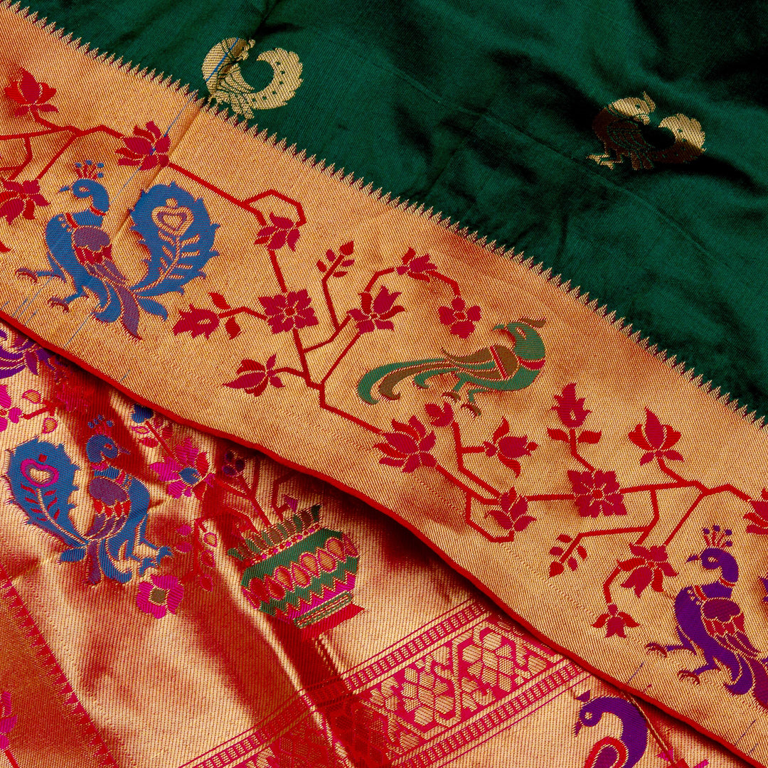 Kuberan Green Paithani Silk Saree