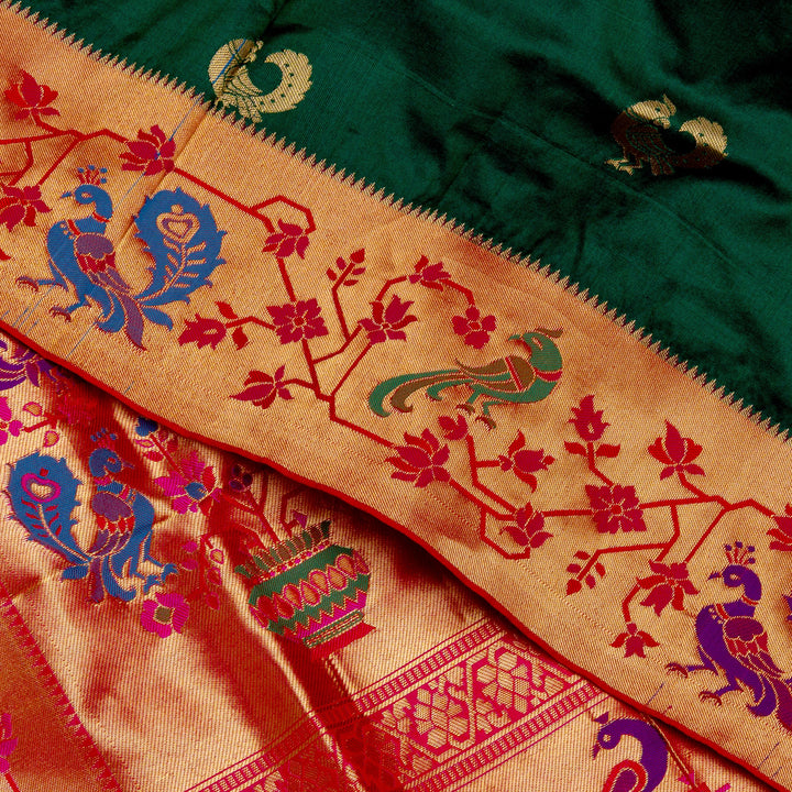 Kuberan Green Paithani Silk Saree