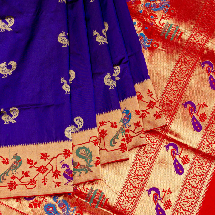 Kuberan Royal Blue Paithani Silk Saree