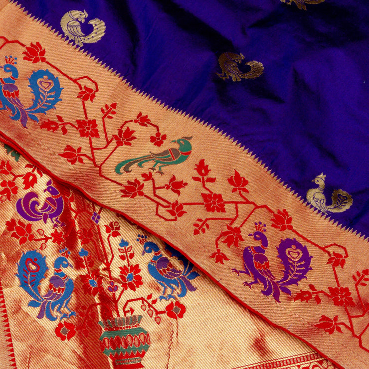 Kuberan Royal Blue Paithani Silk Saree