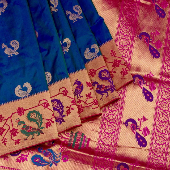 Kuberan Blue Paithani Silk Saree
