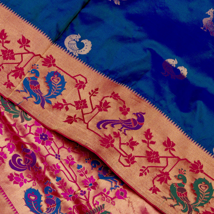 Kuberan Blue Paithani Silk Saree
