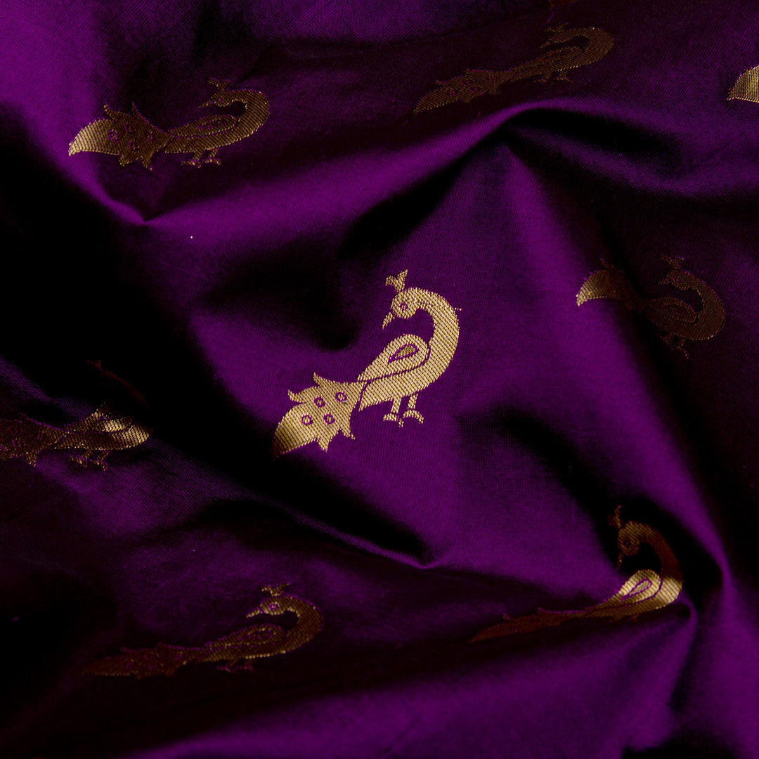 Kuberan Purple Blue Paithani Silk Saree