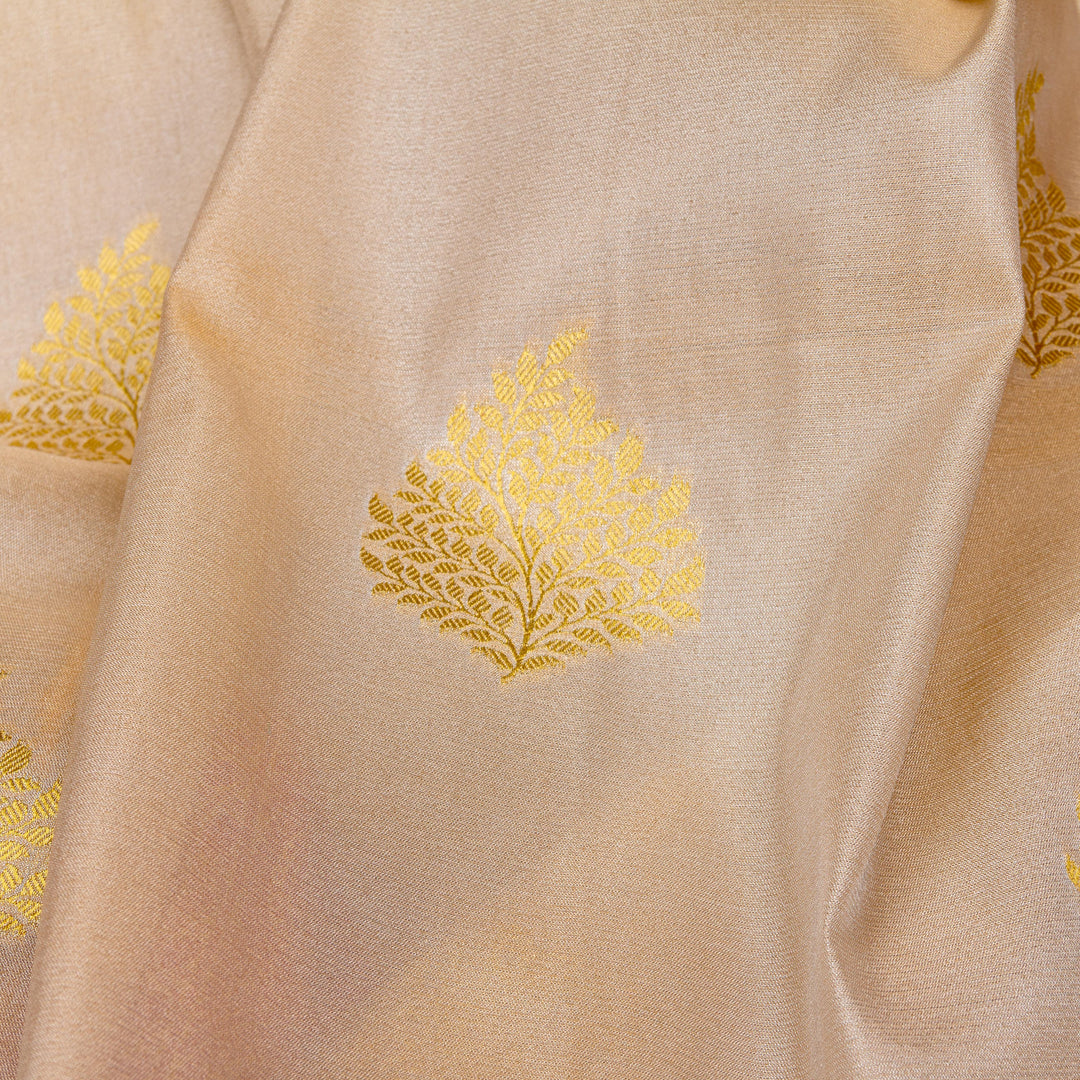 Kuberan silver Cream Red Tissue Paithani Semi Silk Saree