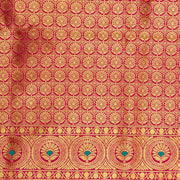 Kuberan silver Cream Red Tissue Paithani Semi Silk Saree