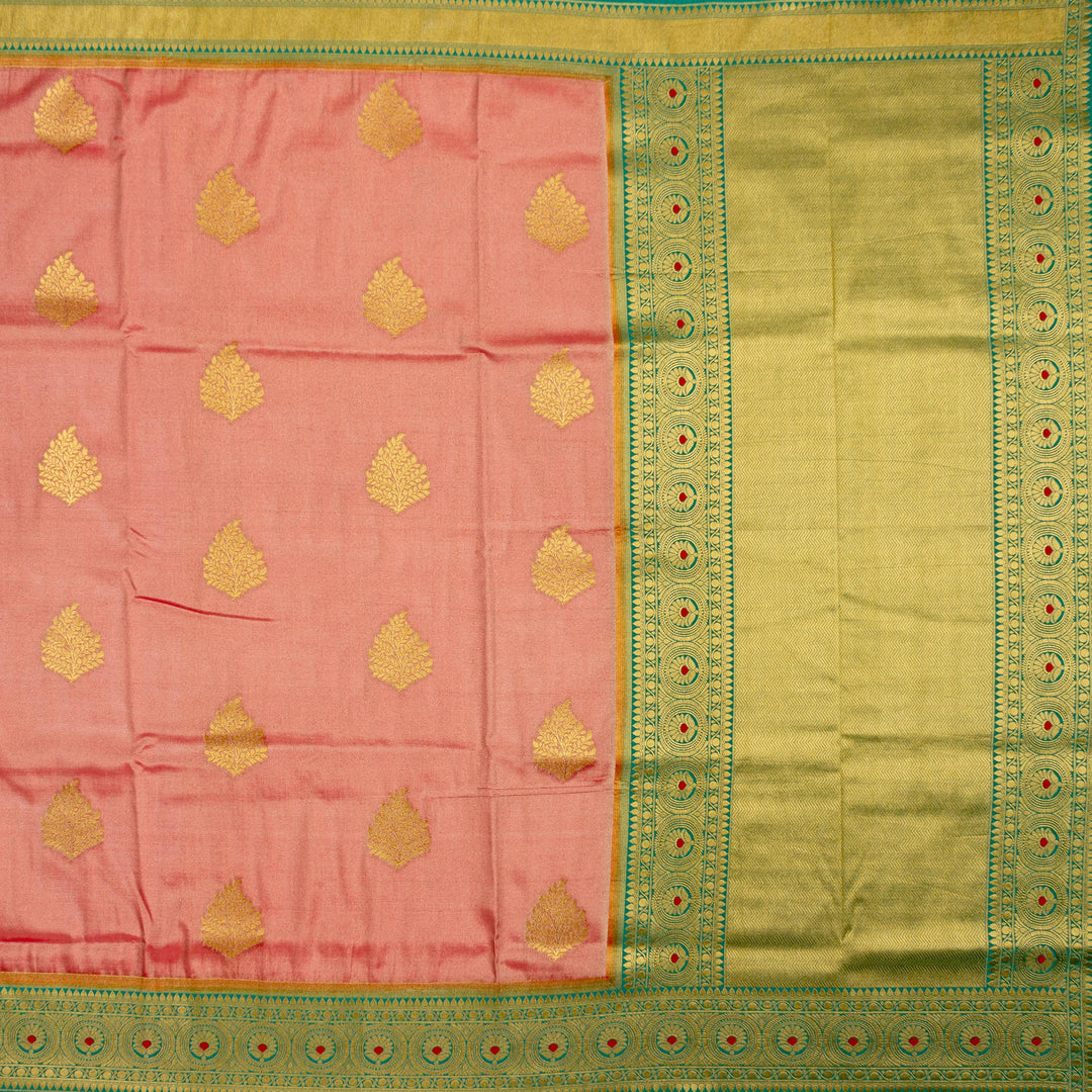 Kuberan Pink Green Tissue Paithani Semi Silk Saree