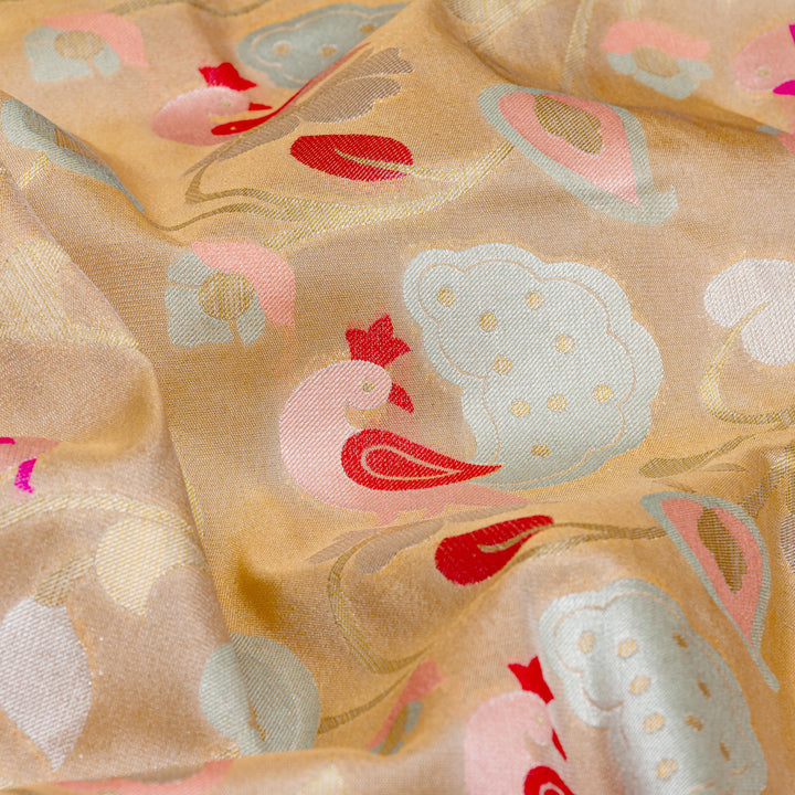 Kuberan Cream  Tissue Paithani Semi Silk Saree