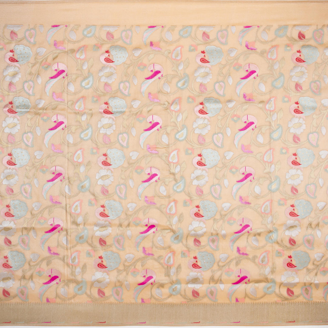 Kuberan Cream  Tissue Paithani Semi Silk Saree