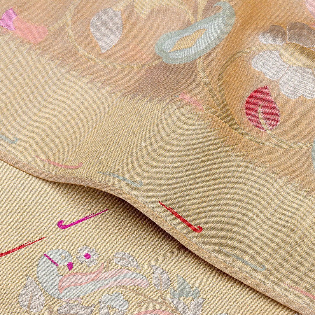 Kuberan Cream  Tissue Paithani Semi Silk Saree