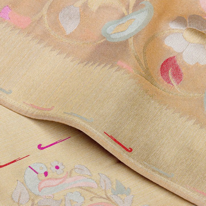 Kuberan Cream  Tissue Paithani Semi Silk Saree