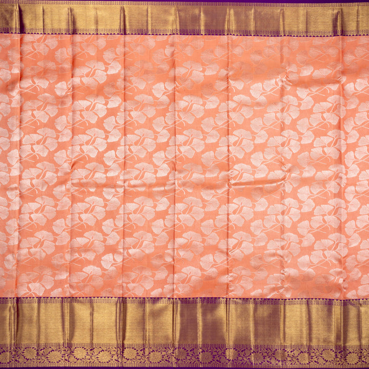Kuberan Peach Purple Pure Kanchivaram Silk Saree