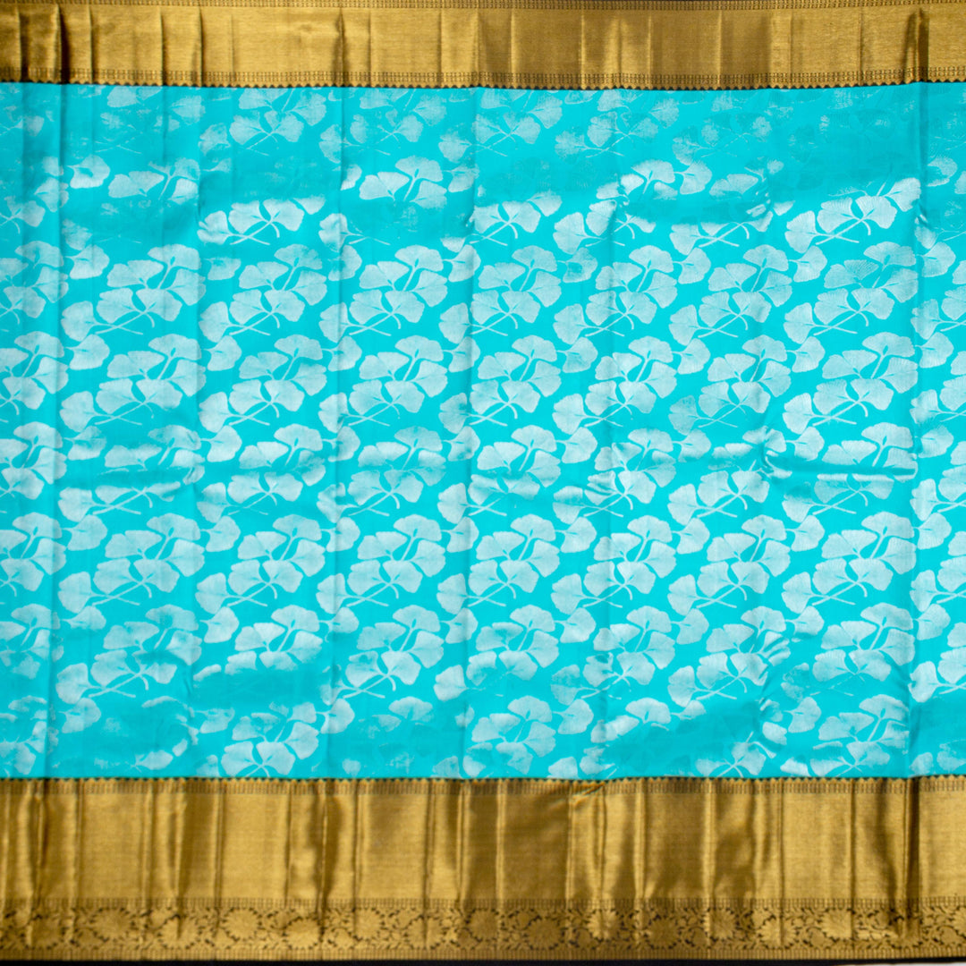 Kuberan Sky Blue Pure Kanchivaram Silk Saree