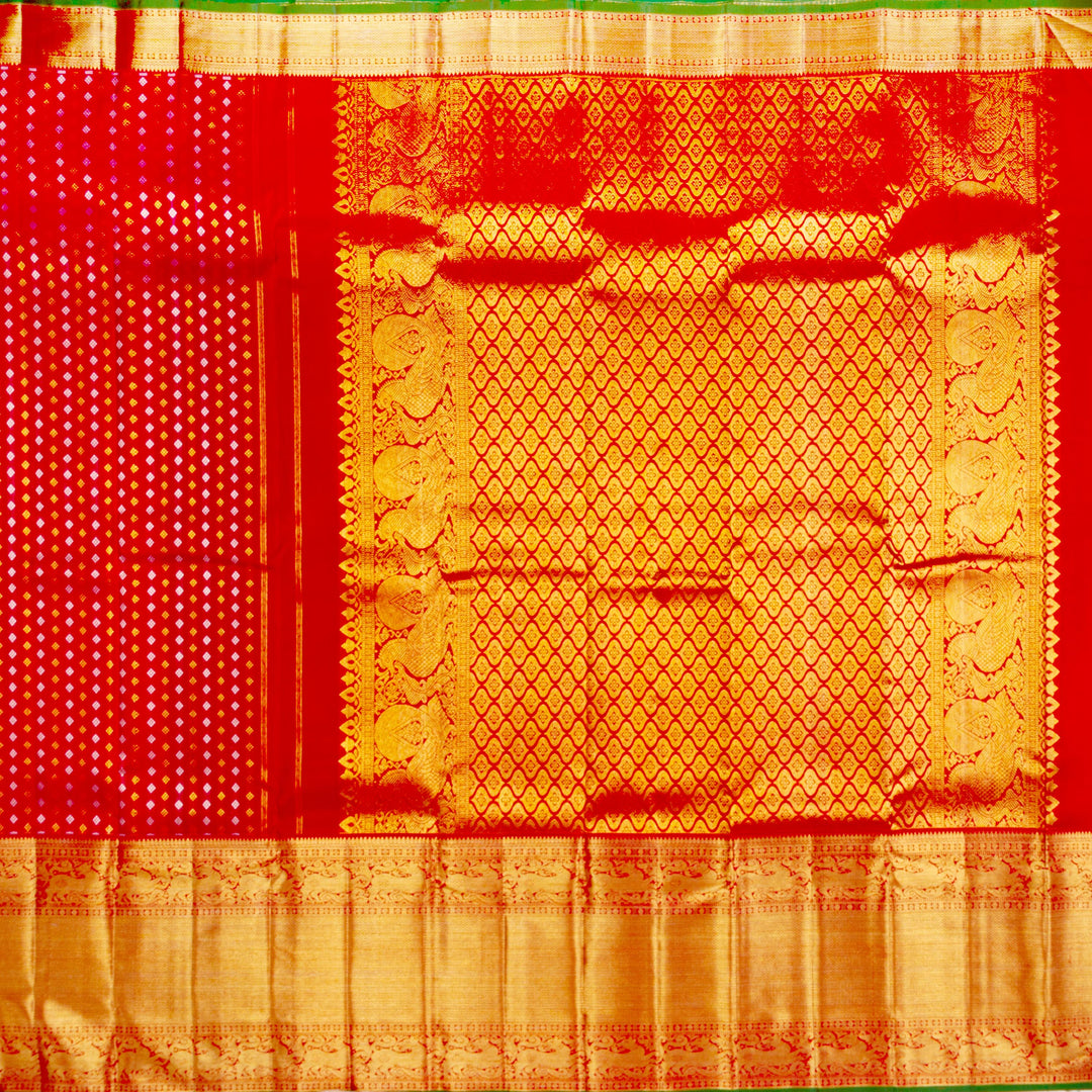 Kuberan Red Pure Kanchivaram Silk Saree