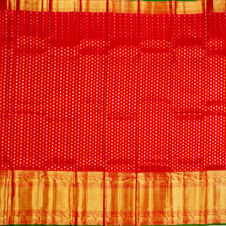 Kuberan Red Pure Kanchivaram Silk Saree