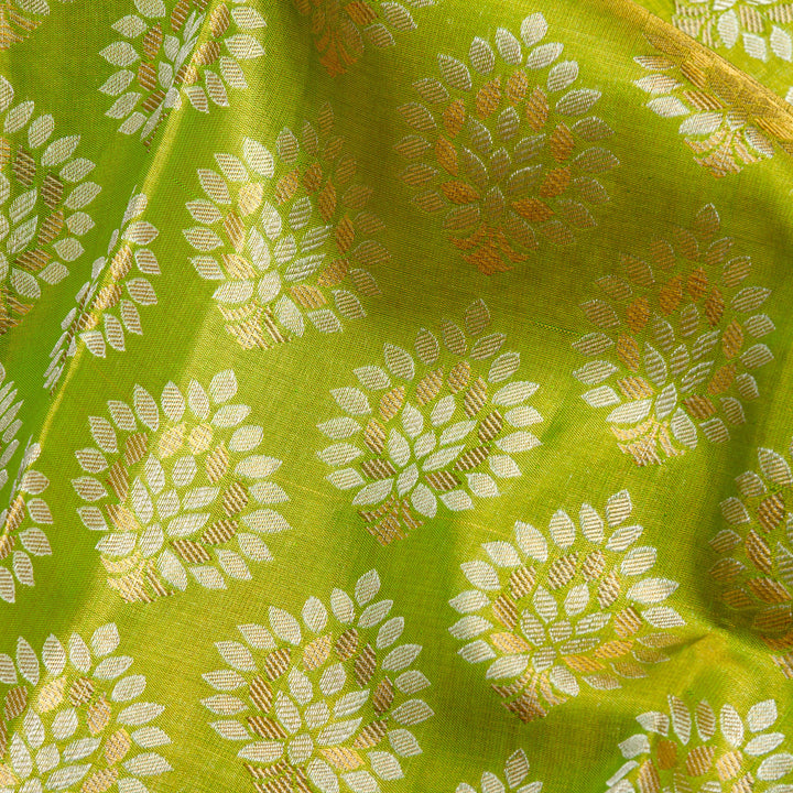 Kuberan Green Pink Pure Kanchivaram Silk Saree