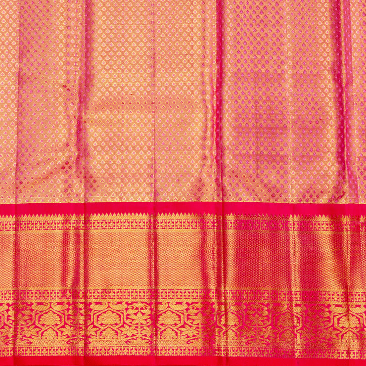 Kuberan Green Pink Pure Kanchivaram Silk Saree