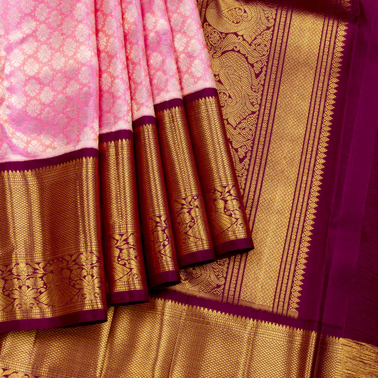 Kuberan Pink Pure Kanchivaram Silk Saree