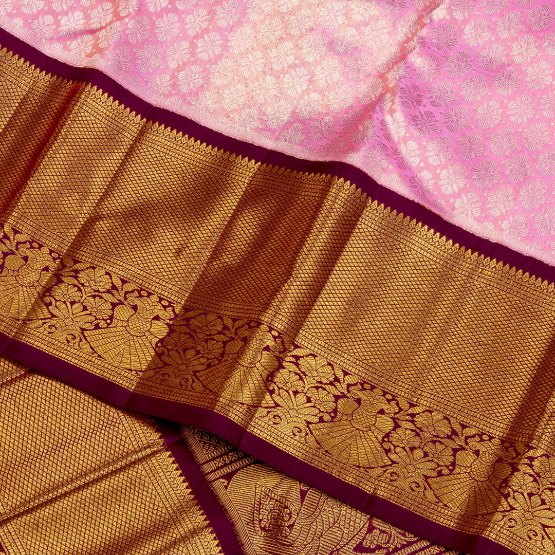 Kuberan Pink Pure Kanchivaram Silk Saree