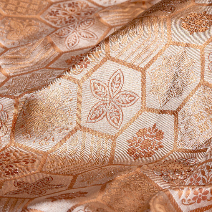 Kuberan Tortilla Brown Pure Kanchivaram Silk Saree