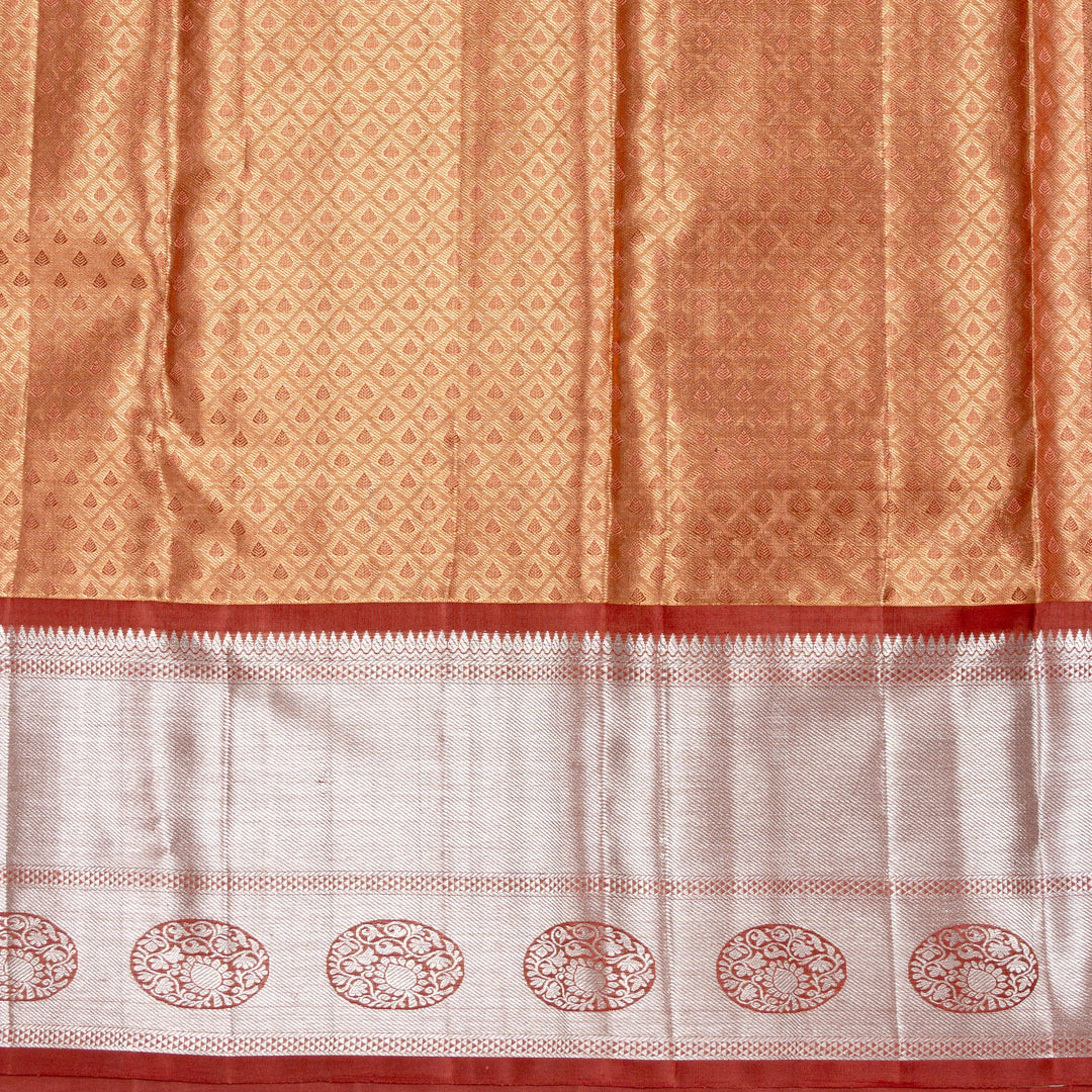 Kuberan Tortilla Brown Pure Kanchivaram Silk Saree