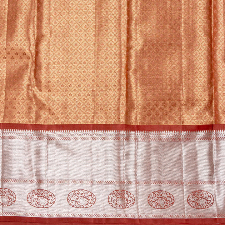 Kuberan Tortilla Brown Pure Kanchivaram Silk Saree