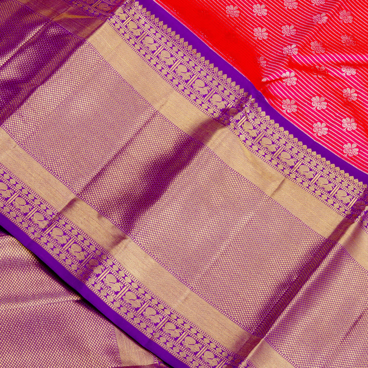 Kuberan Pink Blue Pure Kanchivaram Silk Saree