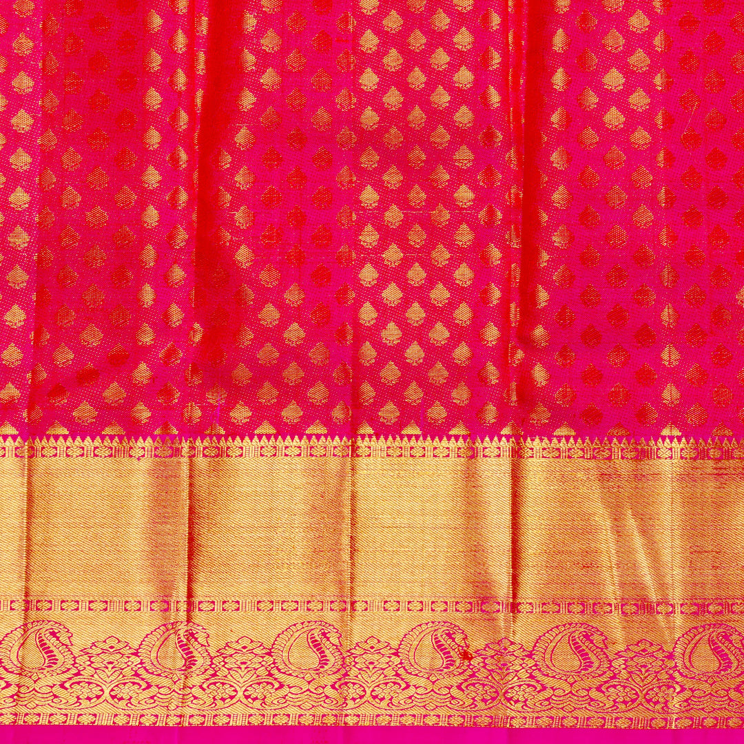 Kuberan Golden Pink Pure Kanchivaram Silk Saree