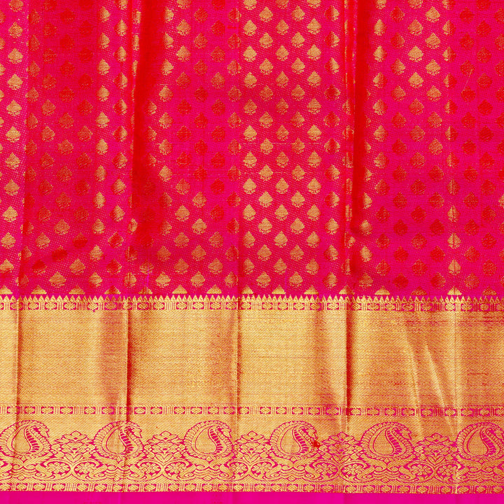 Kuberan Golden Pink Pure Kanchivaram Silk Saree