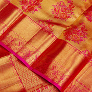 Kuberan Golden Pink Pure Kanchivaram Silk Saree