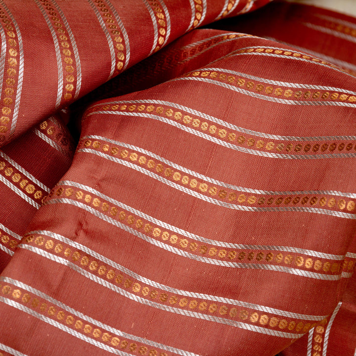 Kuberan Brown Cream Pure Kanchivaram Silk Saree